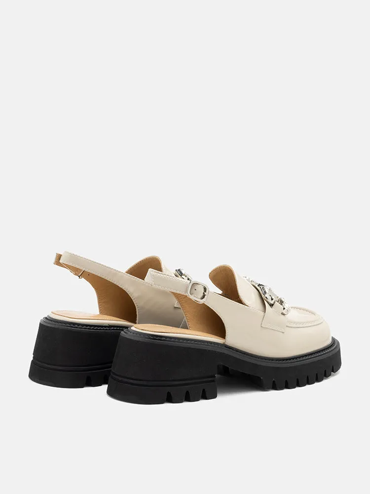 Yasmin Diamante Embellished Buckle Slingback Loafers